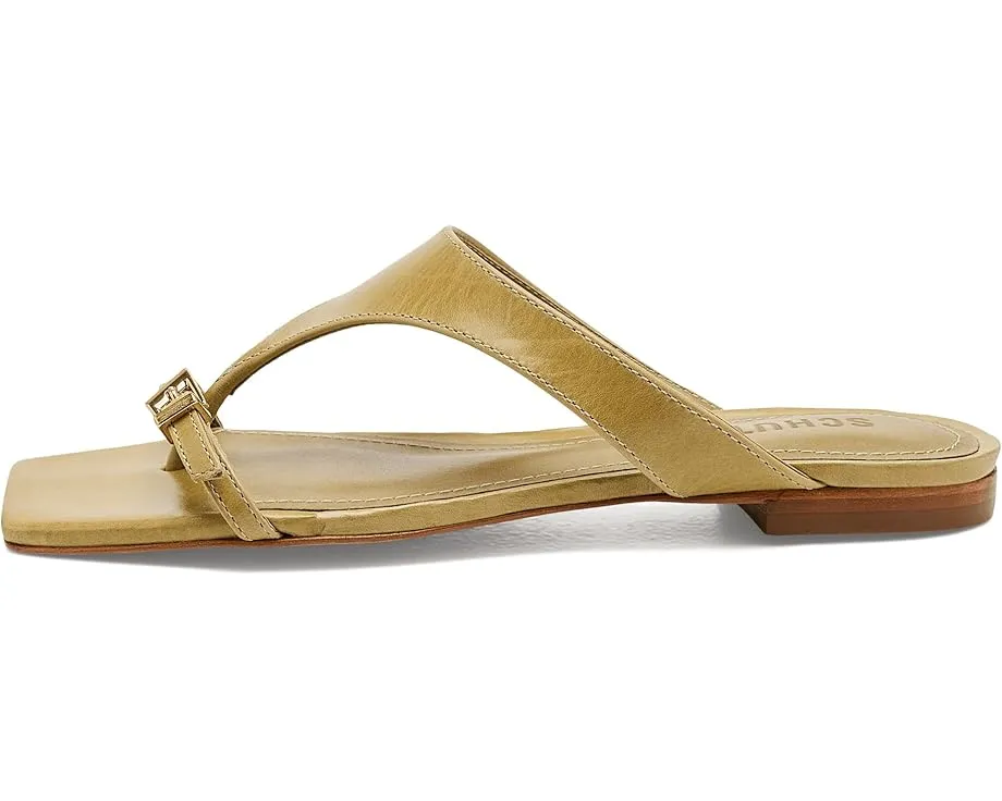 Schutz Плоские сандалии Tana Flat с квадратным носком и кожаной подкладкой
