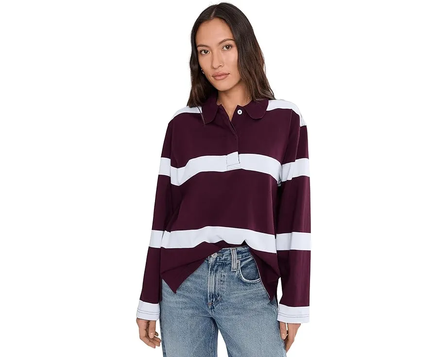 Повседневная хлопковая поло с длинным рукавом от Madewell