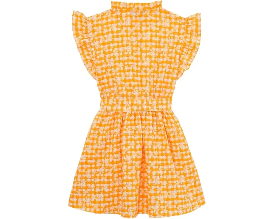 Детское платье Vilebrequin Kids Cotton Dress с черепаховым принтом в клетку