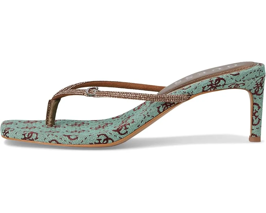 Босоножки GUESS Mayan на тонком каблуке с ремешком стразами