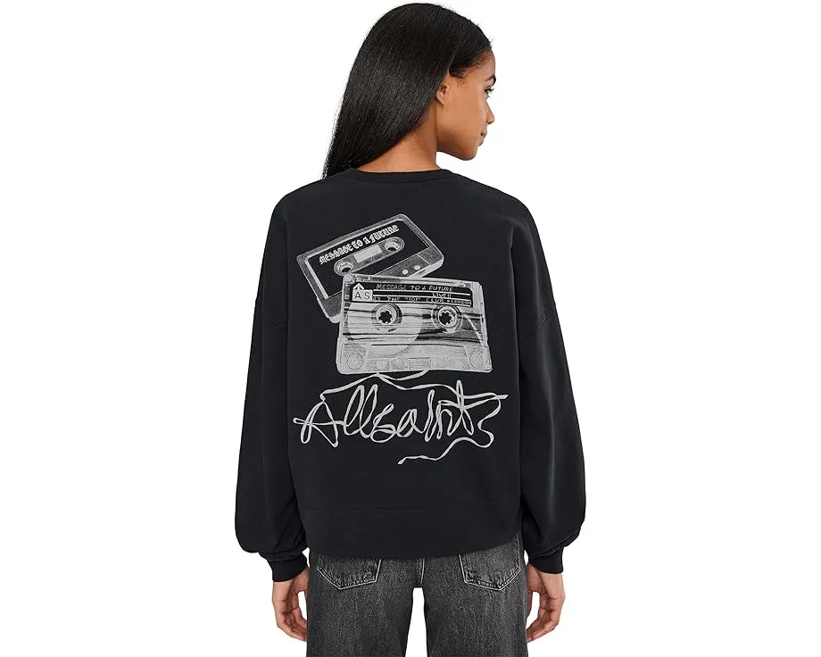 Свитшот AllSaints Reel Lila с принтом и винтажным стилем