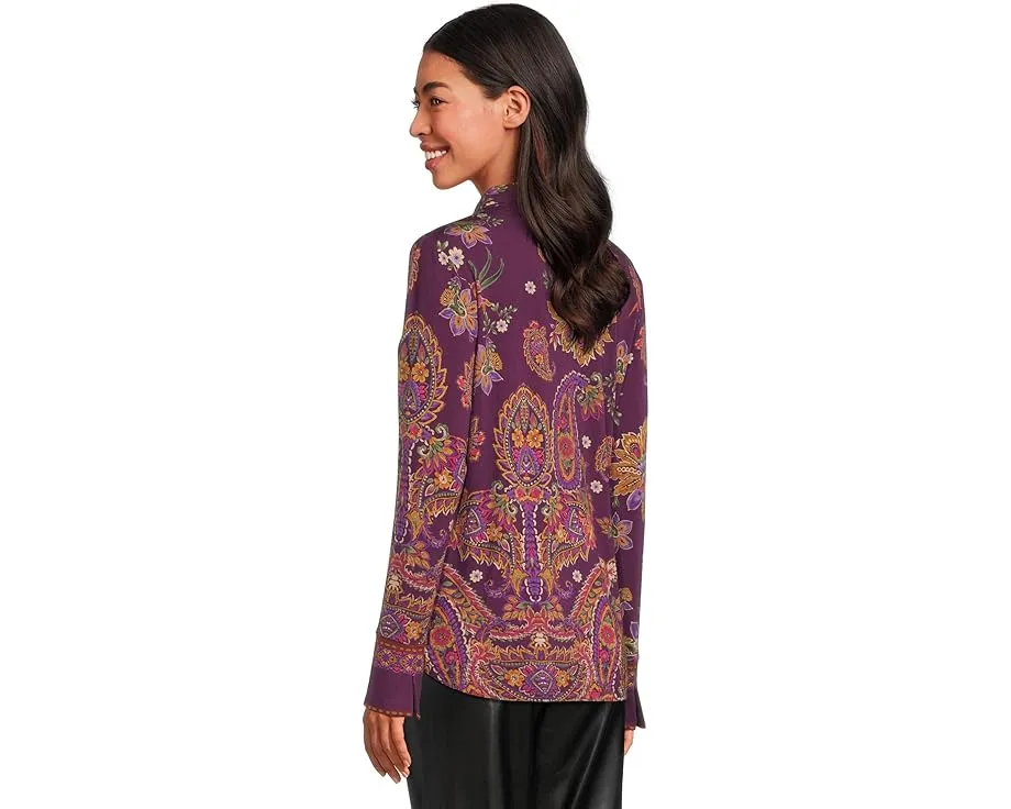 Блуза Johnny Was с ярким узором пейсли и длинными рукавами на пуговицах