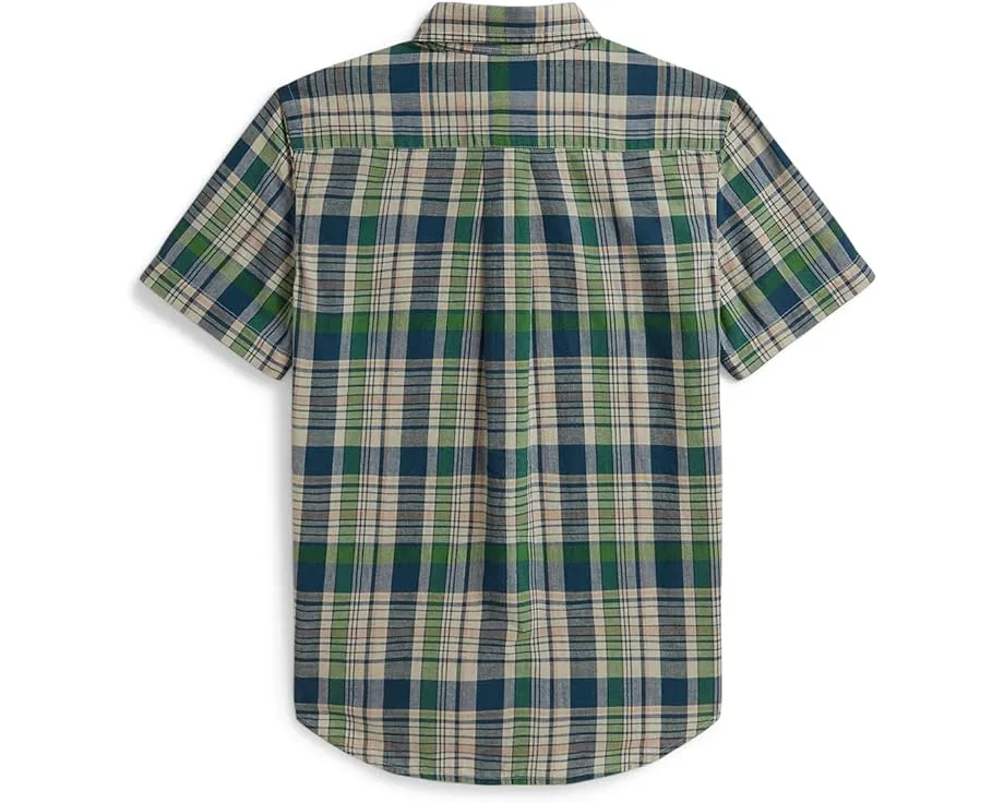 Клетчатая хлопковая рубашка Polo Ralph Lauren для детей белая