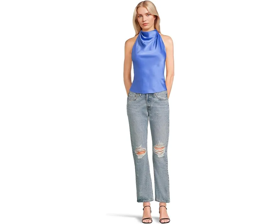 Trina Turk Топ Lanika на запах из сатина с запахом на шее