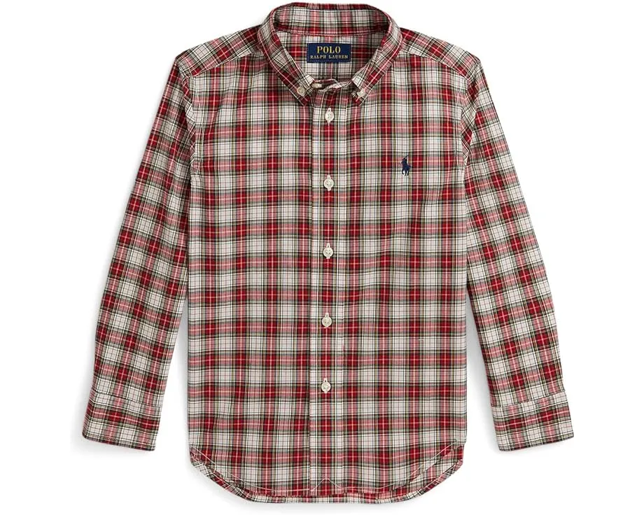 Рубашка из хлопкового поплина в клетку Polo Ralph Lauren Kids для малышей