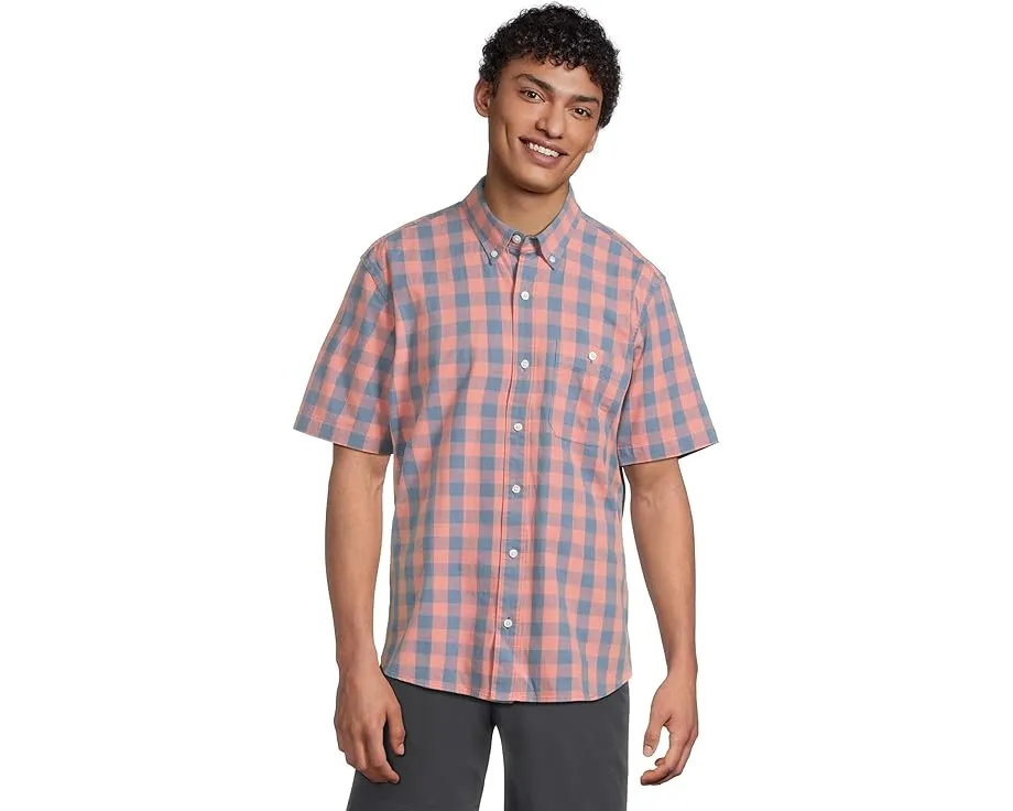 Рубашка L.L.Bean Comfort Stretch Chambray в клетку с коротким рукавом
