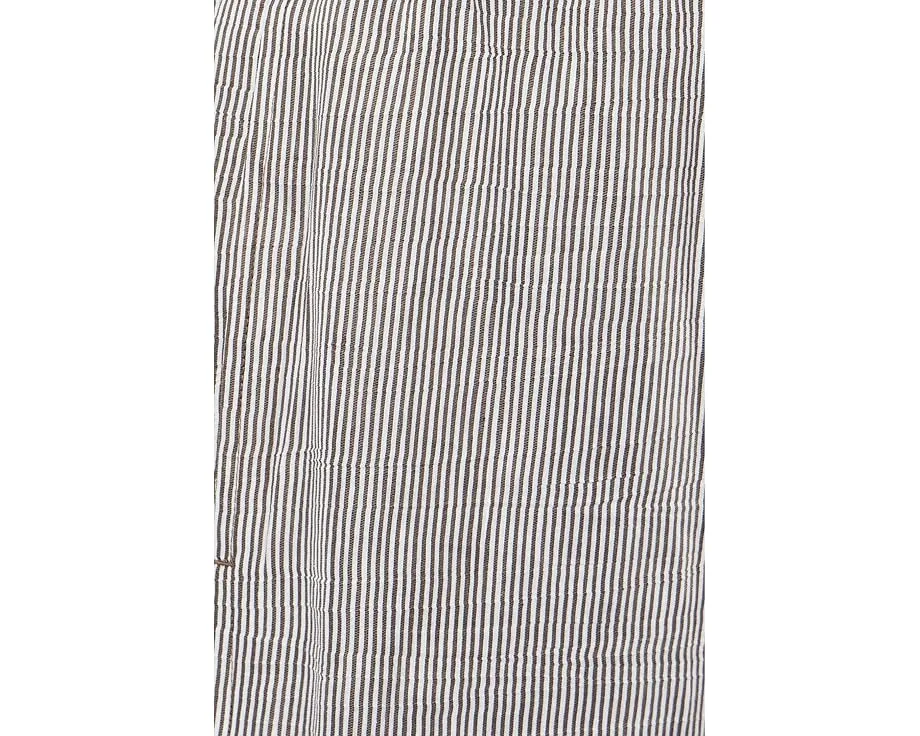 Striped Organic Linen Sheen Ankle Lantern Pants