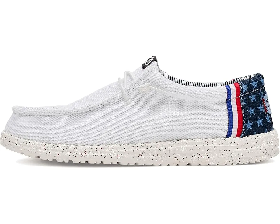 Кроссовки Hey Dude Wally Americana с хлопковым верхом и эластичными шнурками