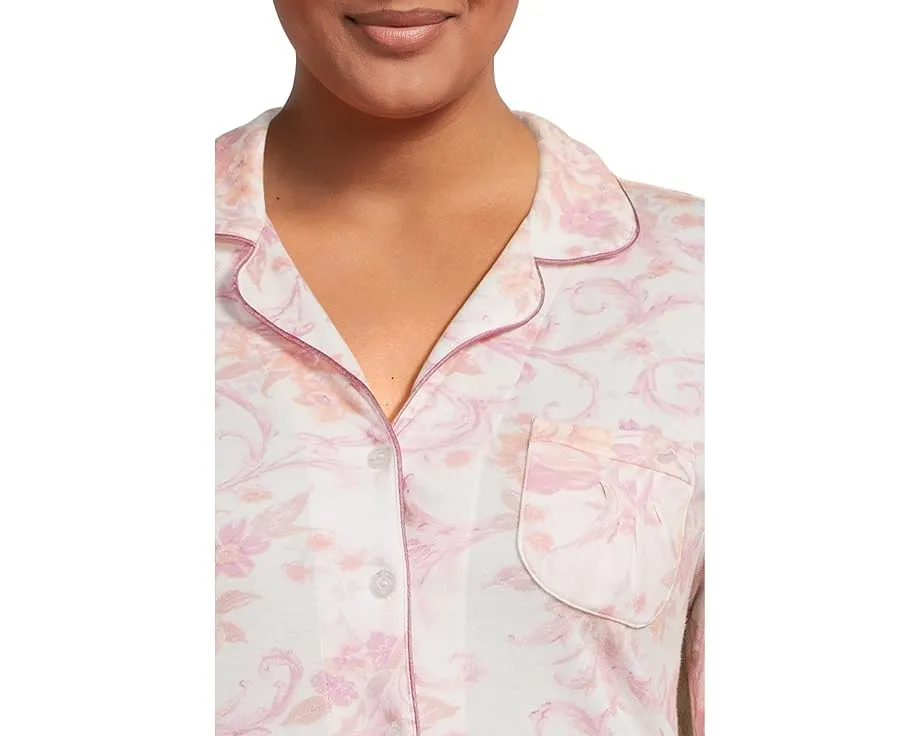 Комплект пижамы Karen Neuburger Plus Size с кружевом и рукавом три четверти