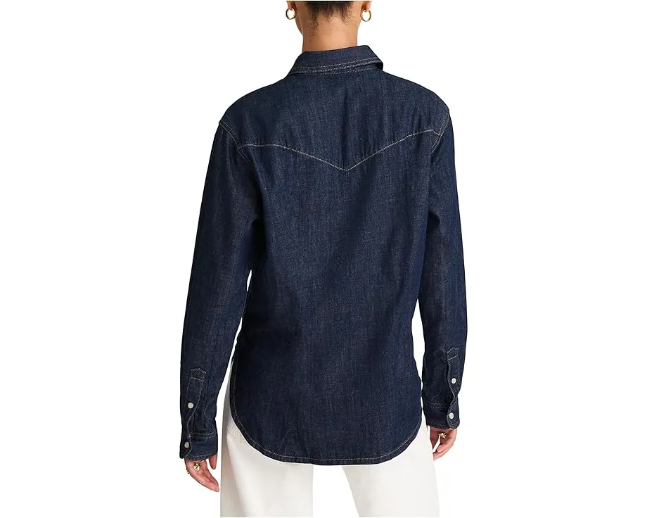 Madewell Оверсайз рубашка в стиле вестерн с двумя накладными карманами в цвете Rinse Wash