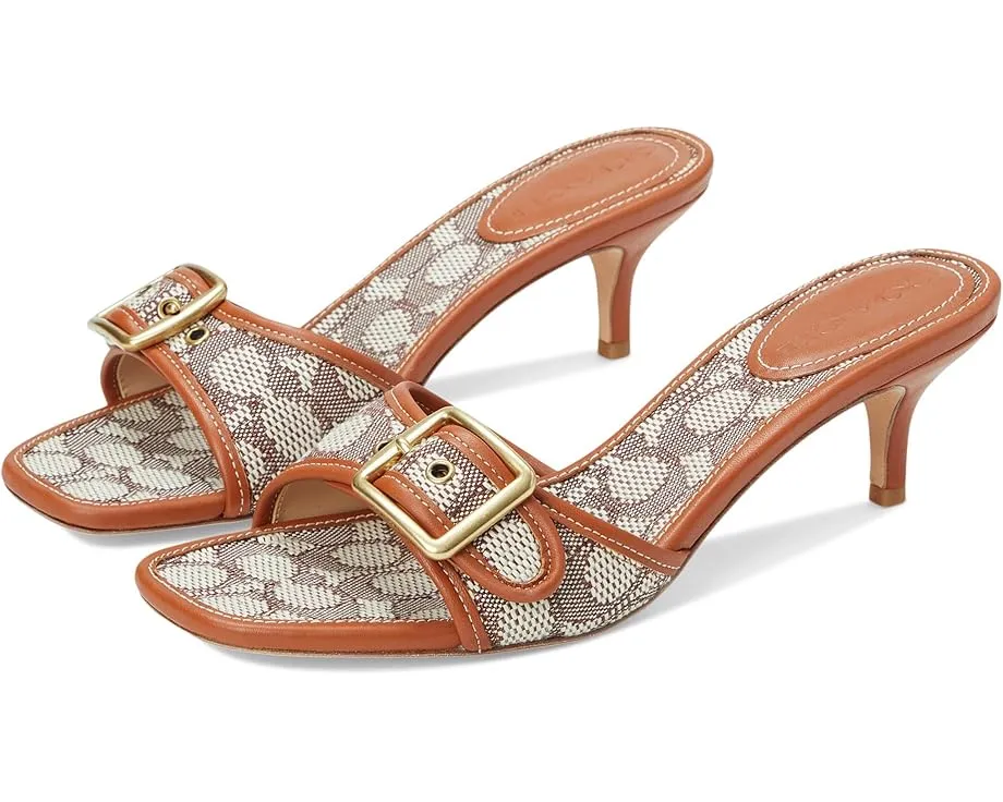 Босоножки COACH Margot на низком каблуке из текстильного жаккарда