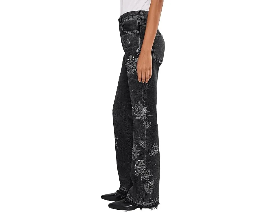 Джинсы Free People Irie Embellished с декором и прямой штаниной