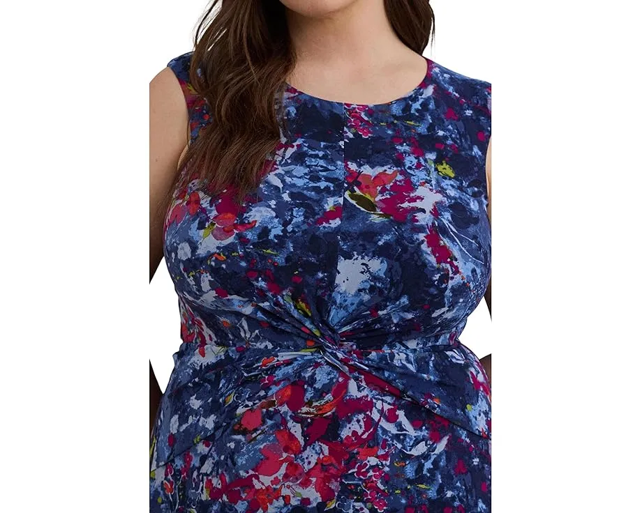 Lauren Ralph Lauren платье плюс сайз с запахом и принтом из переработанного полиэстера