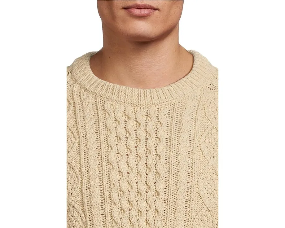 Хлопковый свитер Signature Cotton Fisherman с аутентичной вязкой и облегающим кроем