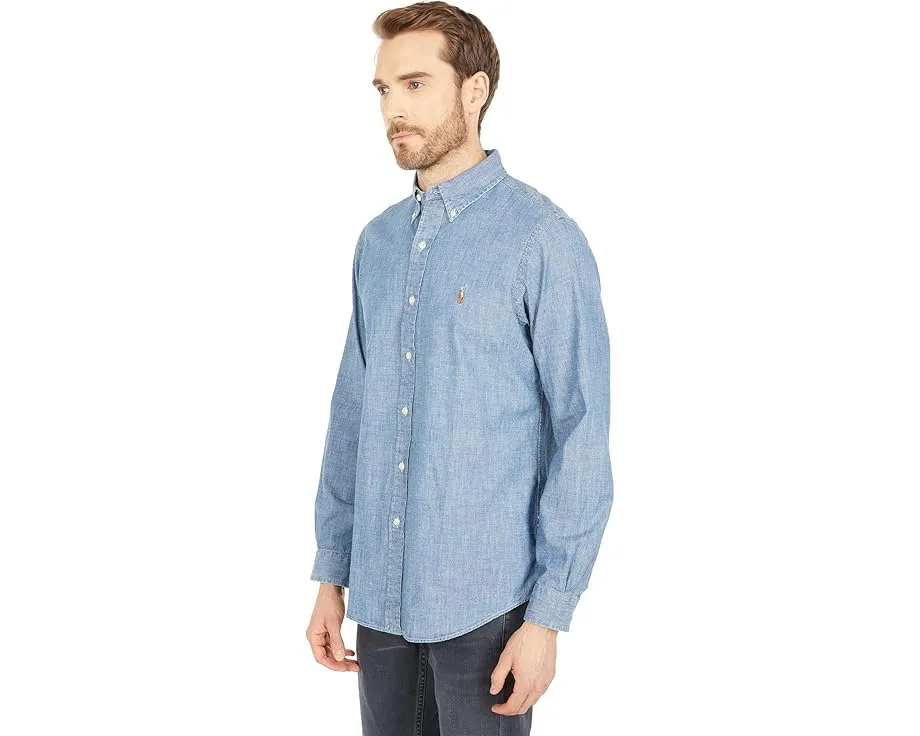 Рубашка Polo Ralph Lauren Classic Fit из индиго шамбре с вышитым пони