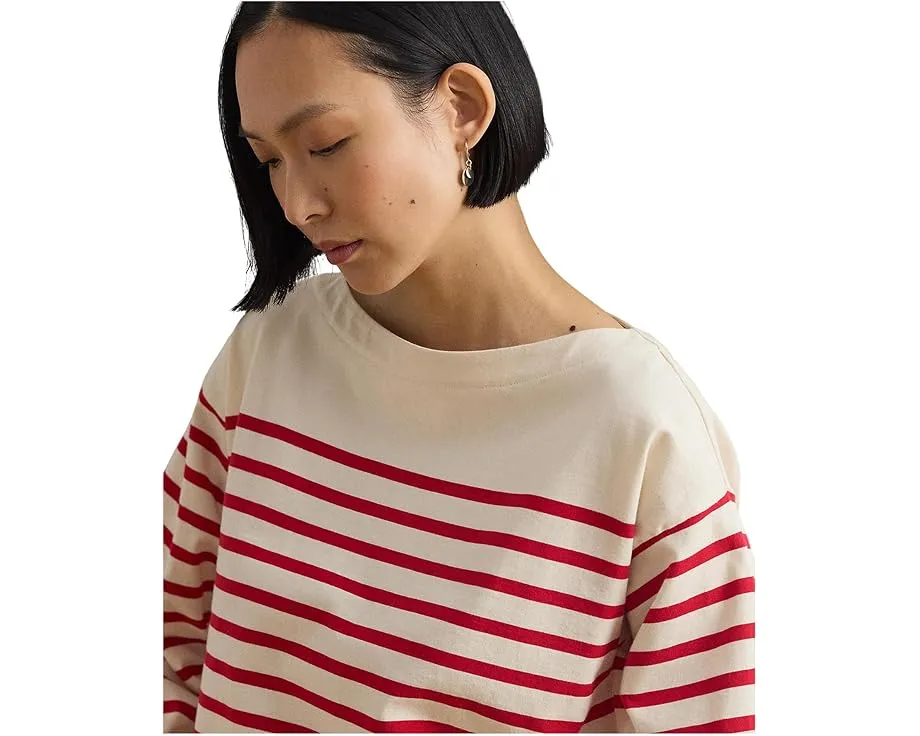 Топ Striped Jersey Boatneck в полоску из джерси Lauren Ralph Lauren