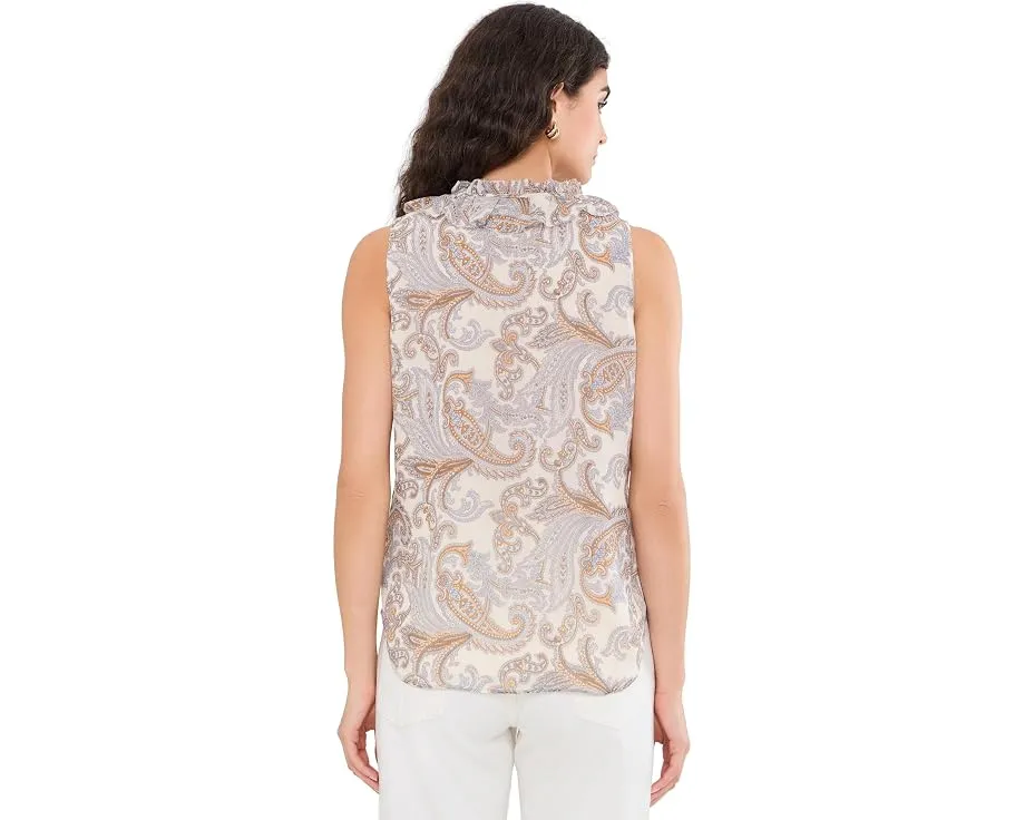Блуза из жоржета с узором пейсли и оборками Lauren Ralph Lauren