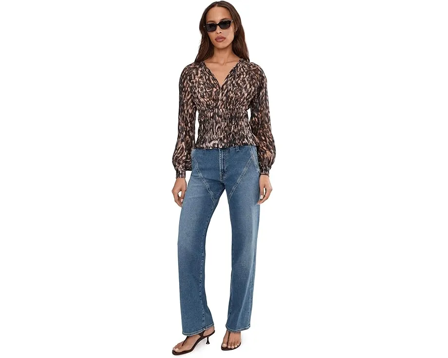 Джинсы 7 For All Mankind Stovepipe Straight с высокой посадкой и укороченным штанином