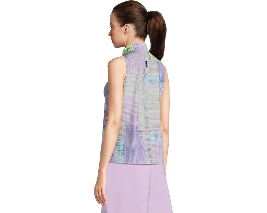 Безрукавный поло Jamie Sadock с тартановым принтом из дышащей ткани Cooltrex