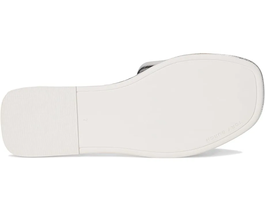 Сланцы Tory Burch Slide с логотипом Double T и открытым мысом