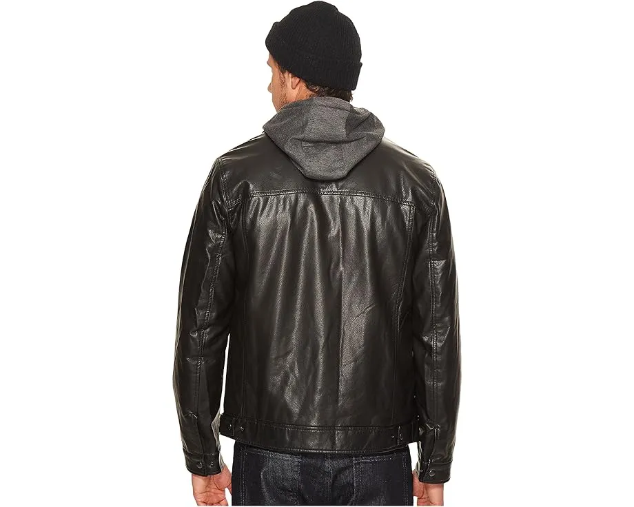 Куртка Levi's в стиле Trucker из искусственной кожи с капюшоном и подкладкой из шерпы