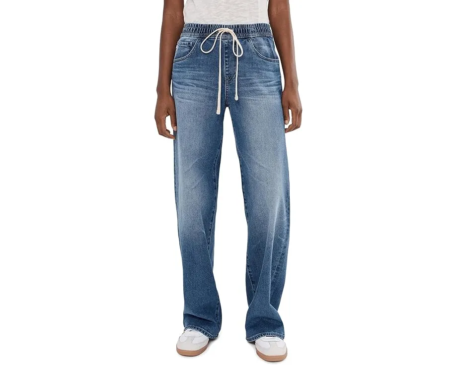 Джинсы AG Adria с низкой посадкой и широкими штанинами на резинке