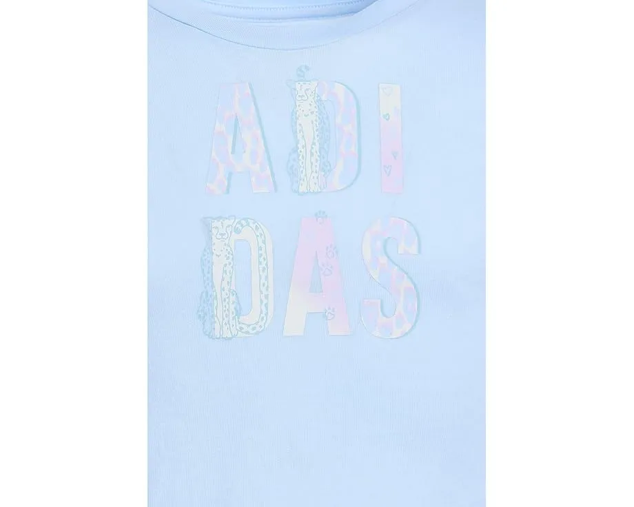 Детский комплект adidas Kids: футболка и струящиеся шорты с принтом