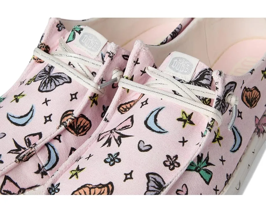 Детские слипоны Hey Dude Kids Wendy Darlin с текстильным верхом и принтом