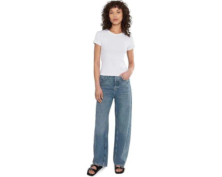 Футболка AllSaints Stevie из 100% хлопка с коротким рукавом и прямым подолом