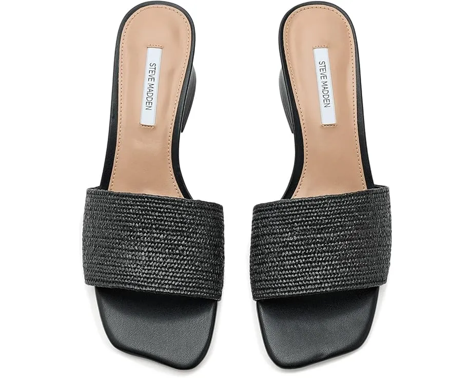 Steve Madden Босоножки Frolic на каблуке с квадратным носком из черной рафии