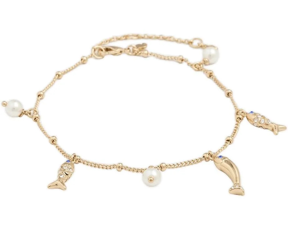 Браслет на щиколотку Summer Daze Charm от Kate Spade New York с подвесками и жемчугом