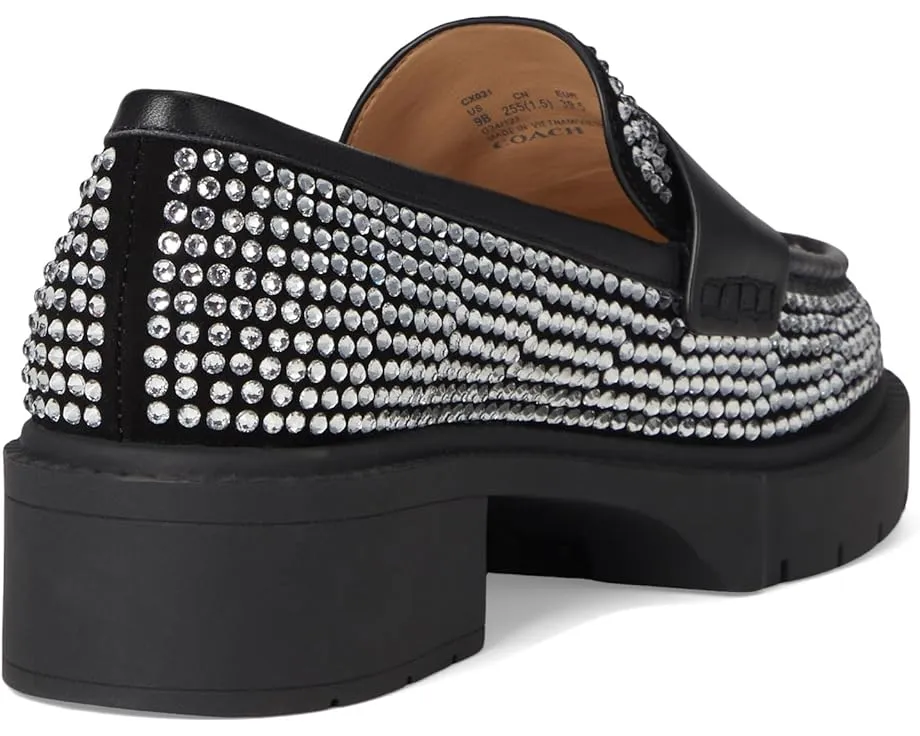 COACH лоферы Leah с кристаллами на каблуке и резиновой подошвой