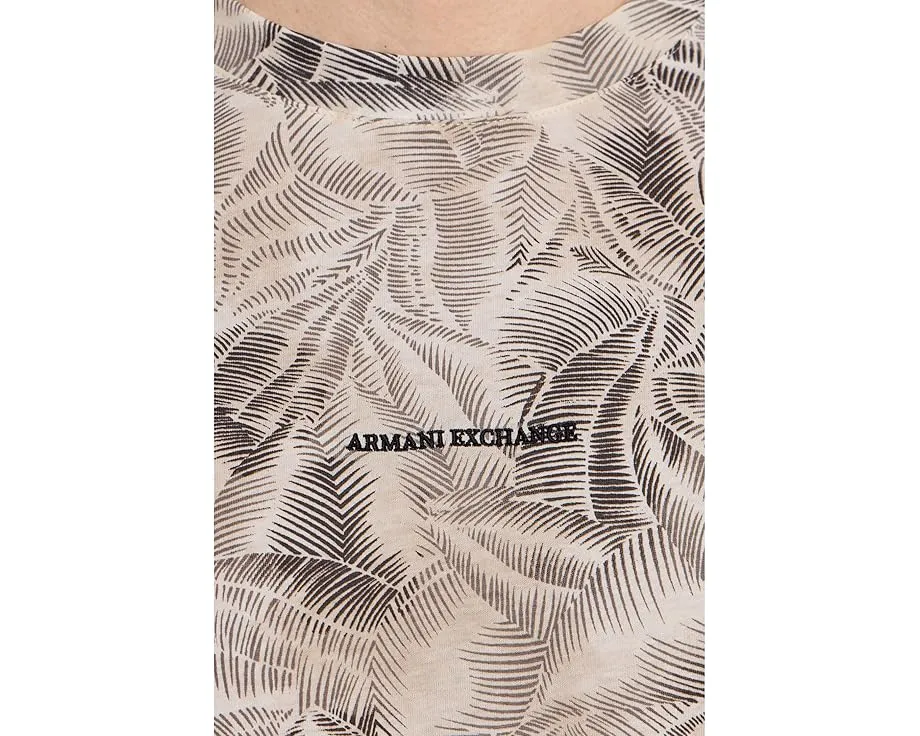 Футболка Armani Exchange с принтом Leaf Allover из хлопка