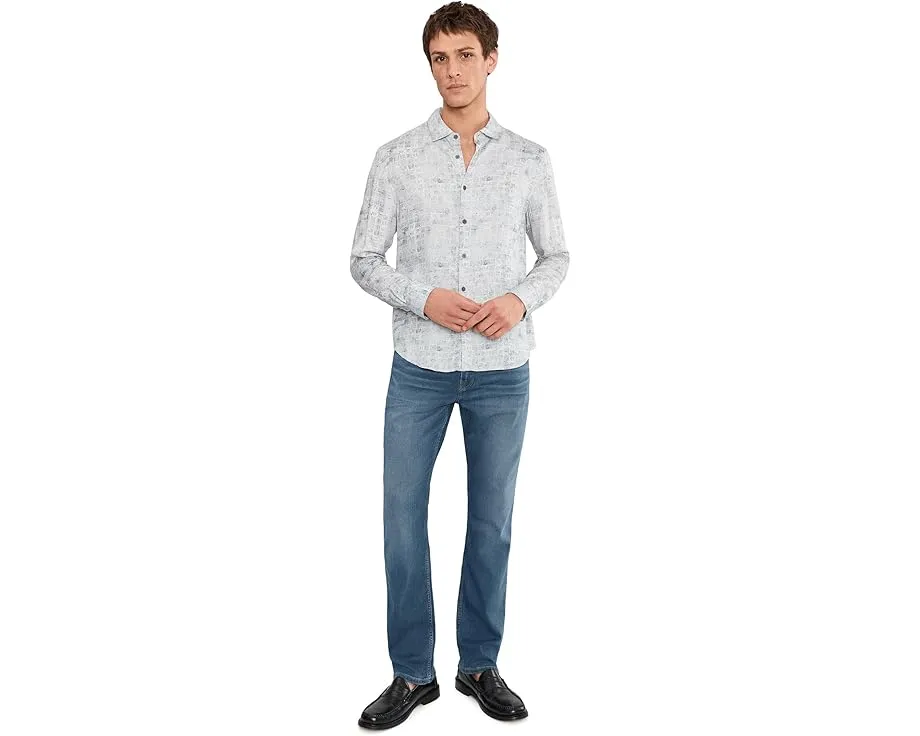 Рубашка John Varvatos Luca из модала с отложным воротником и длинными рукавами