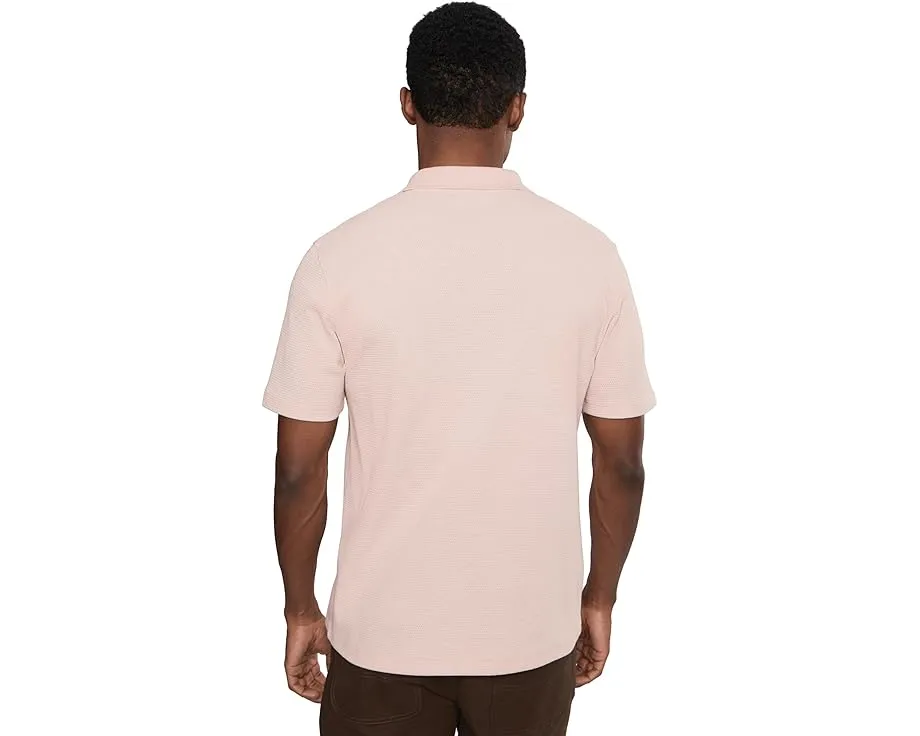 Vince поло Short Sleeve Johnny Collar с воротником-стойкой и сетчатой структурой