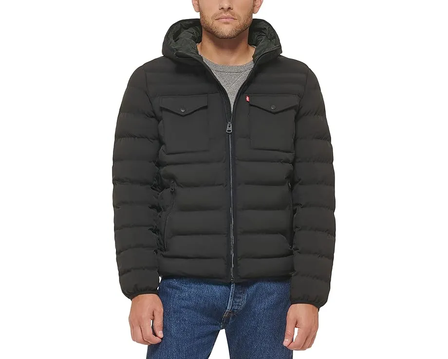 Стеганая куртка Levi's Stretch с двумя карманами и капюшоном