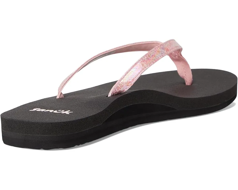 Сланцы Sanuk Yoga Joy II Iridescent с металлическим верхом и стелькой из пены с эффектом памяти