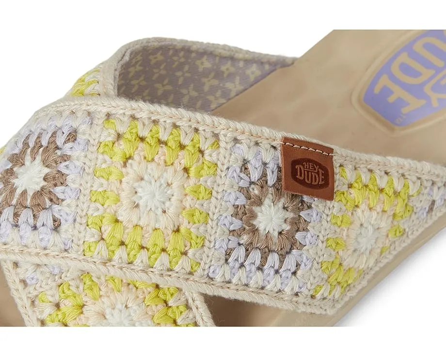 Сандалии Hey Dude Christi Slide Cottage Crochet с вышитой крючком перемычкой