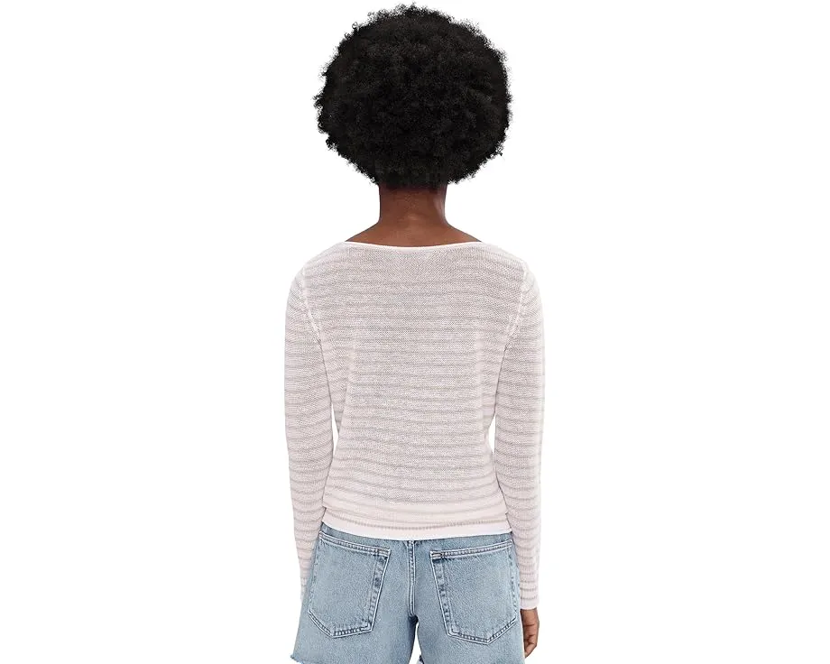 Свитер Tommy Bahama из льна в полоску с лодочкой и длинными рукавами