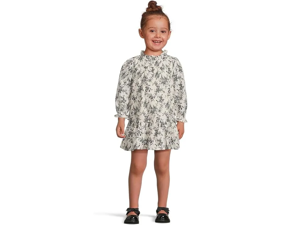 Платье Janie and Jack из твила с цветочным принтом и кружевной отделкой