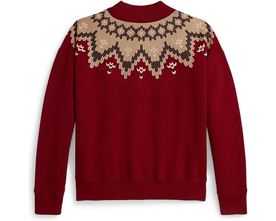 Детская боксовая толстовка Polo Ralph Lauren Kids из флиса с узором Fair Isle