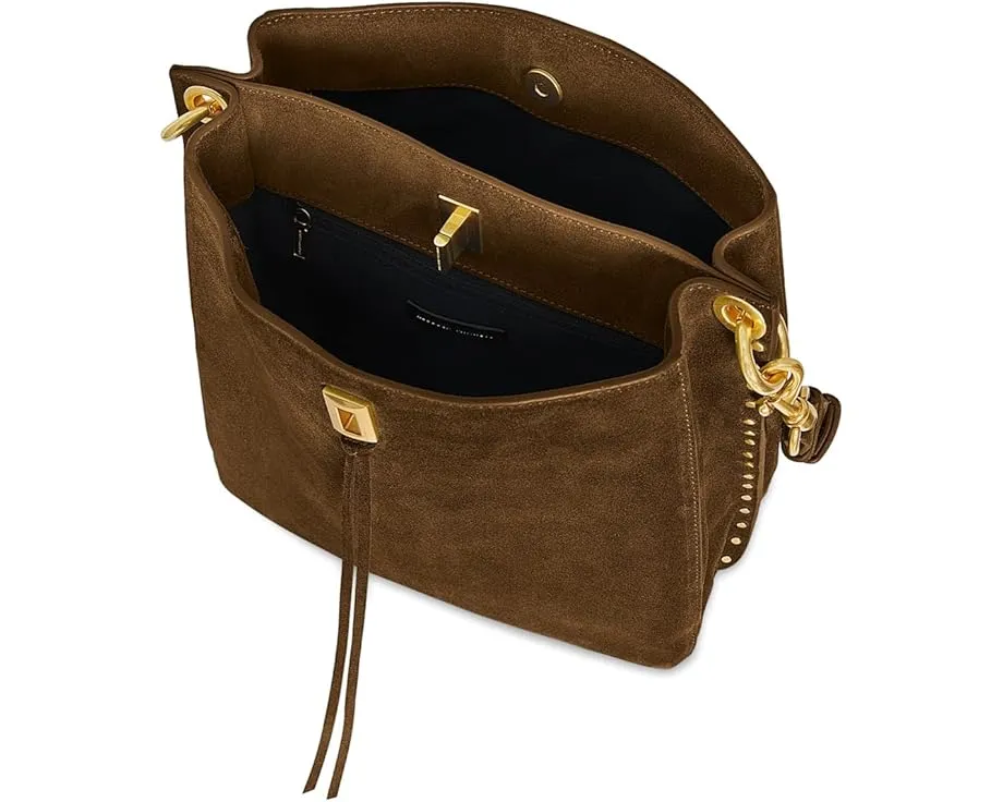 Сумка через плечо Darren из мягкой кожи с плоским дном и съемным ремнем