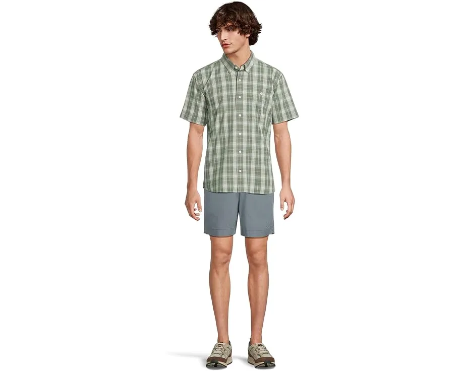 Рубашка L.L.Bean Comfort Stretch Chambray в клетку с коротким рукавом