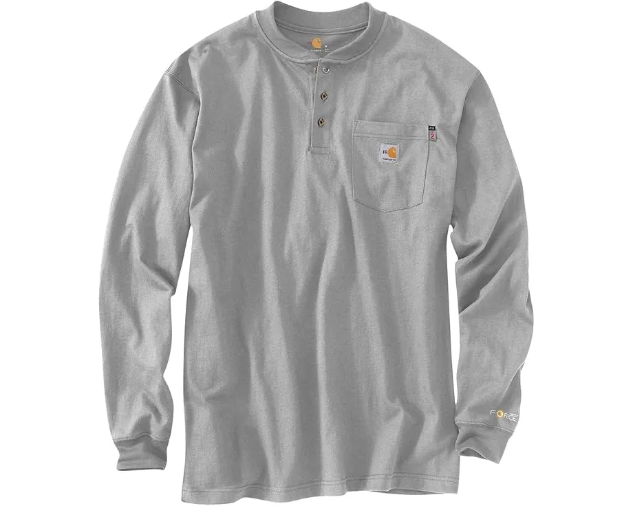 Carhartt Огнестойкая хлопковая рубашка с длинным рукавом и воротником хенли