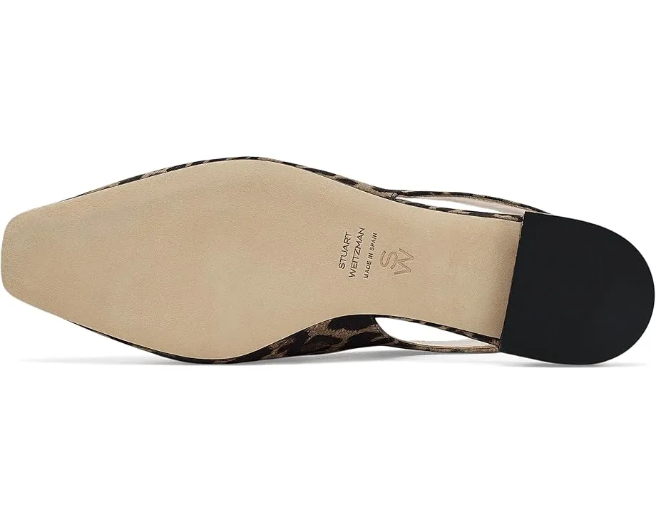 Босоножки Stassi Slingback Stuart Weitzman с леопардовым принтом на каблуке
