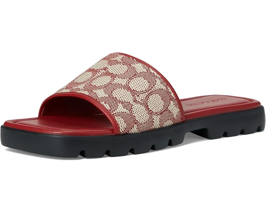 Босоножки COACH Florence из текстильного жаккарда на низком каблуке