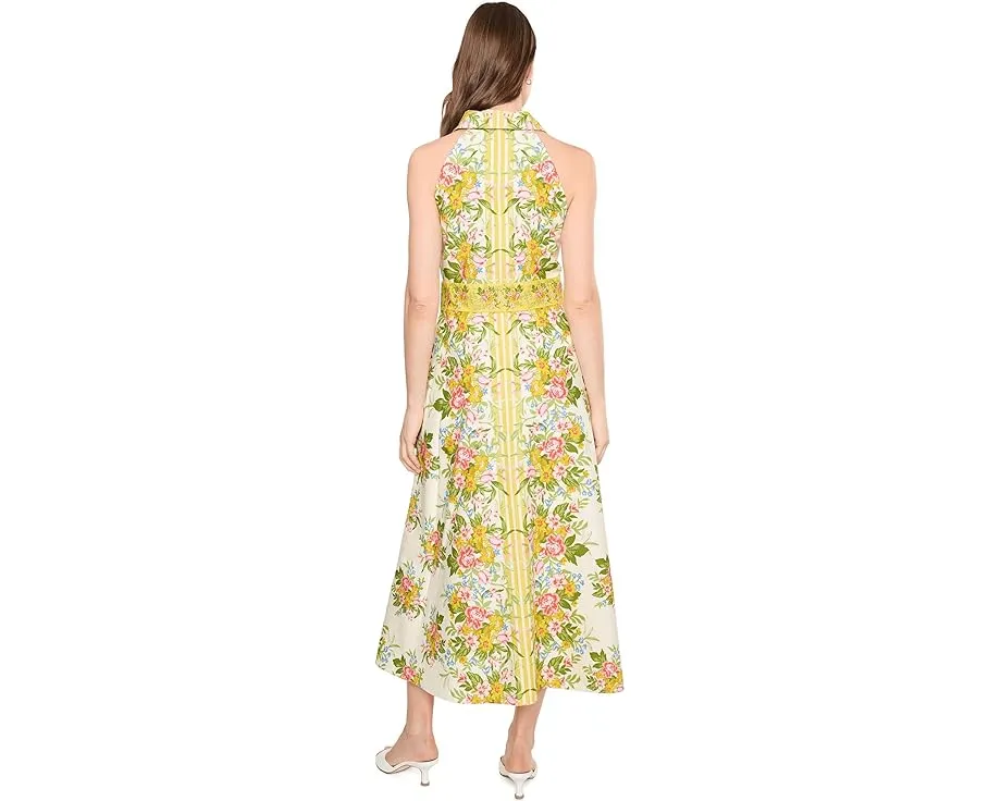 Платье макси Printed Cotton с поясом от Adrianna Papell