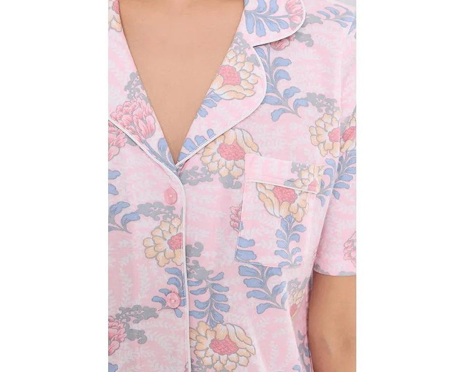 Пижамный комплект Karen Neuburger Petite с коротким рукавом и отложным воротником