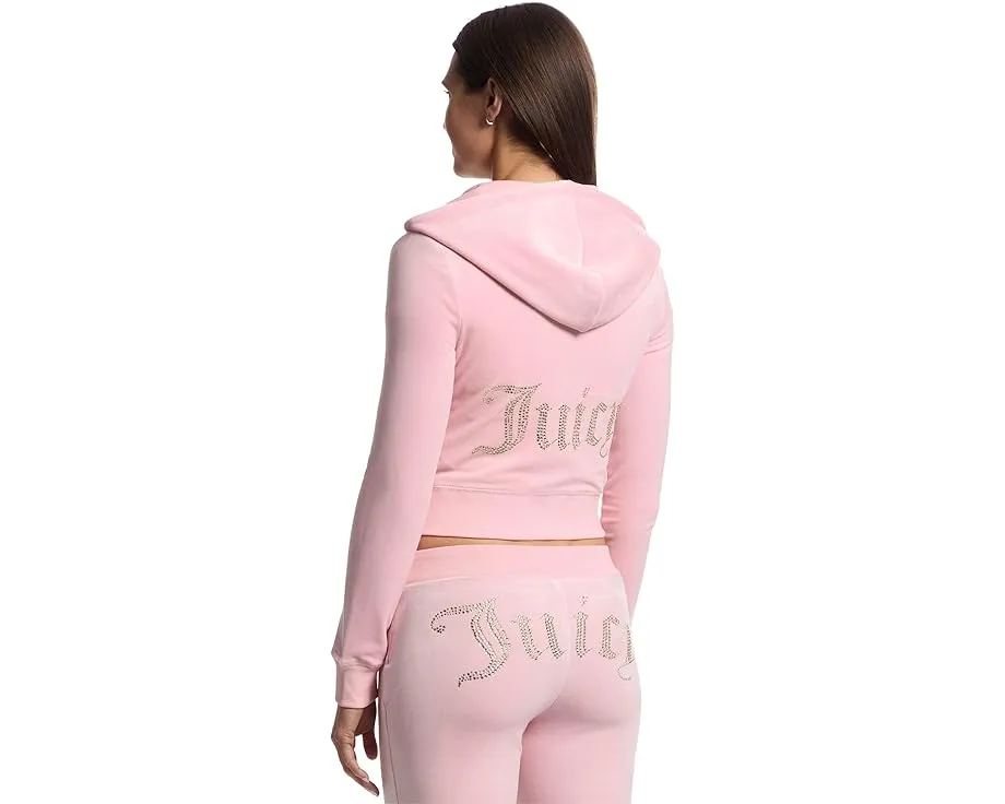 Толстовка Juicy Couture Solid Classic с капюшоном и стразовым логотипом