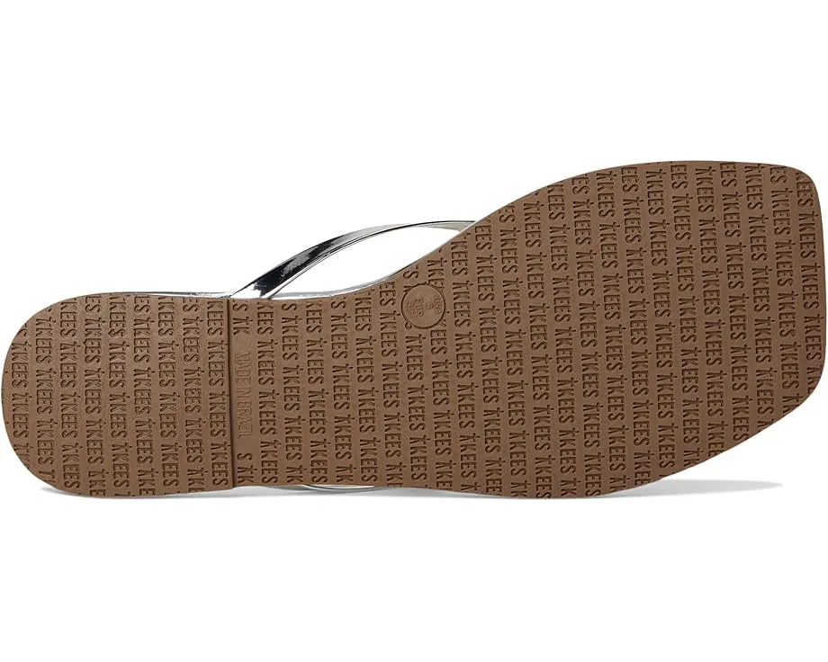 Блестящие босоножки TKEES с открытым квадратным носком